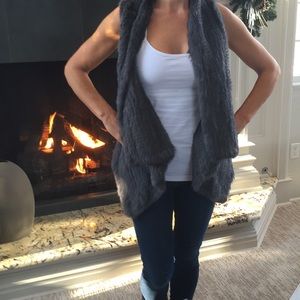 Ladies' grey fur vest